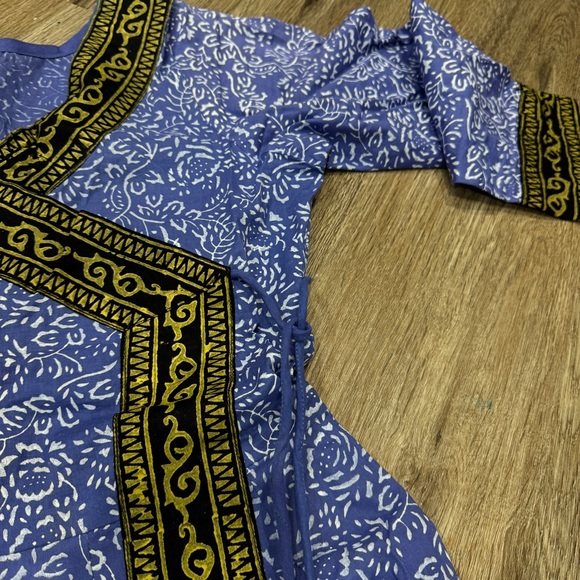 Angrakha Pakistani dress one piece. Block print gown - Picture 2 of 6